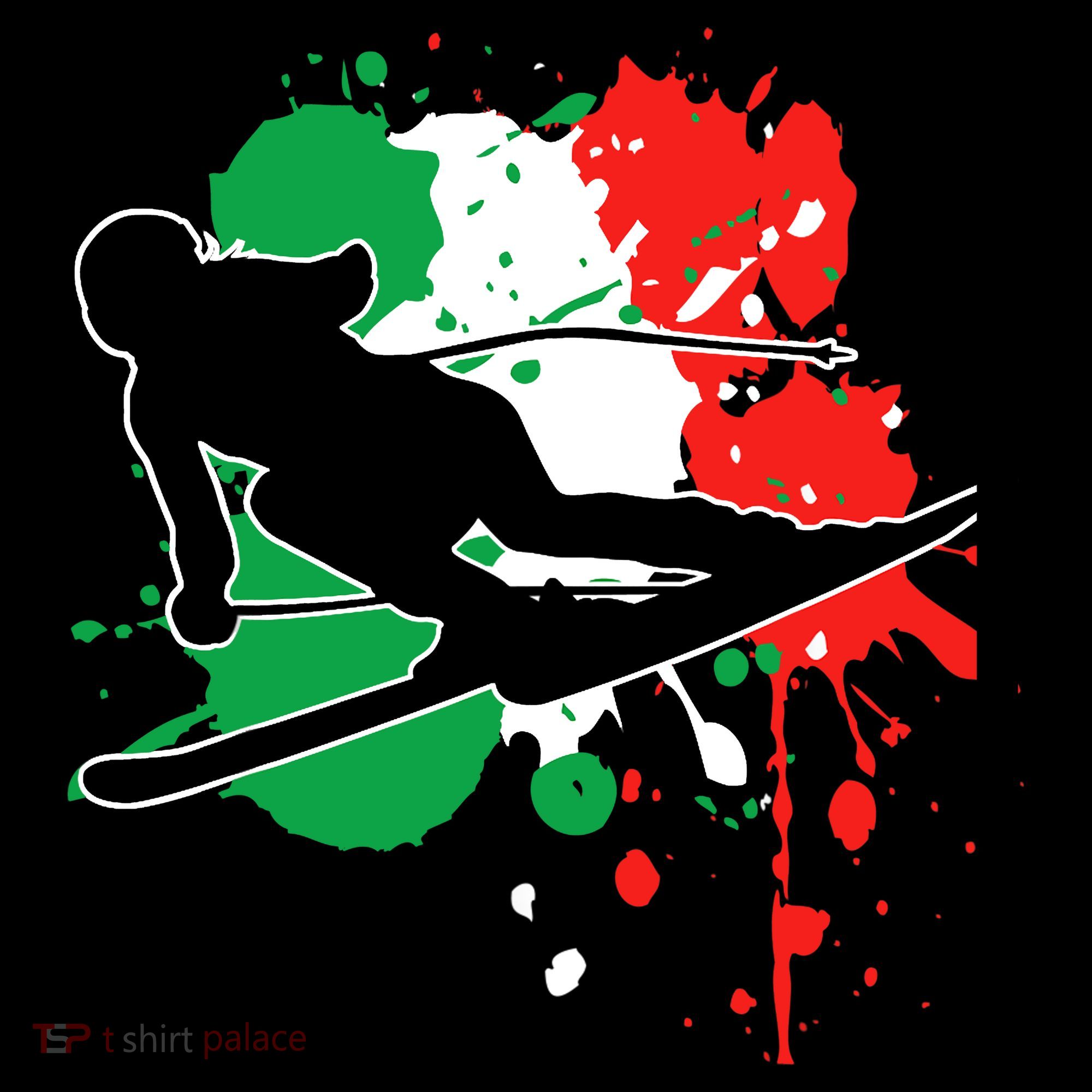 Italy Flag Skier Italian Alpine Skiing Women's Hoodie