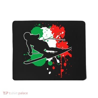 Italy Flag Skier Italian Alpine Skiing Mousepad