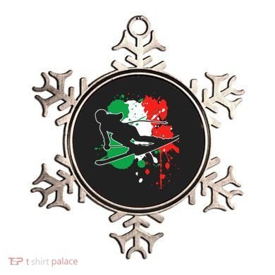 Italy Flag Skier Italian Alpine Skiing Ornament
