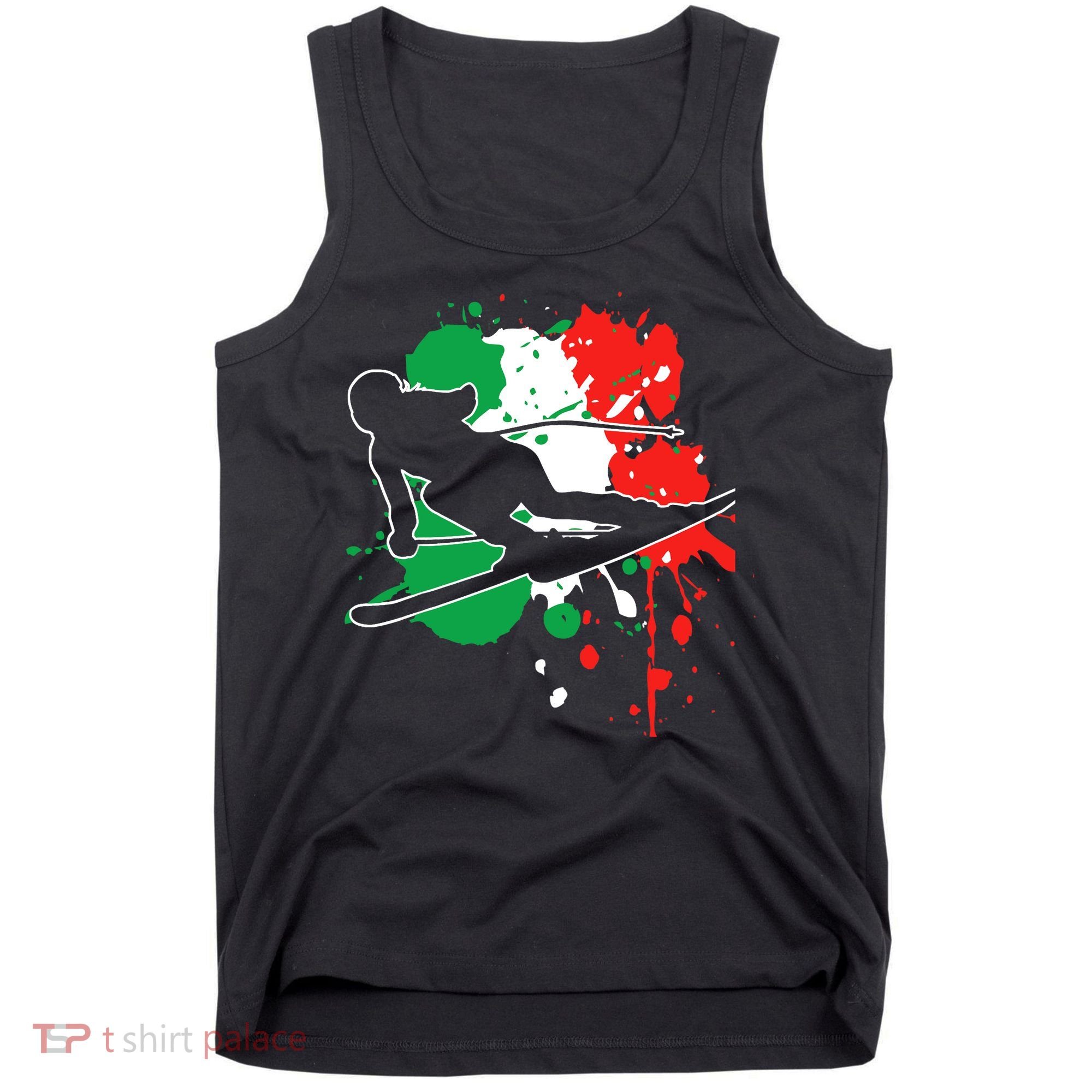 Italy Flag Skier Italian Alpine Skiing Tank Top