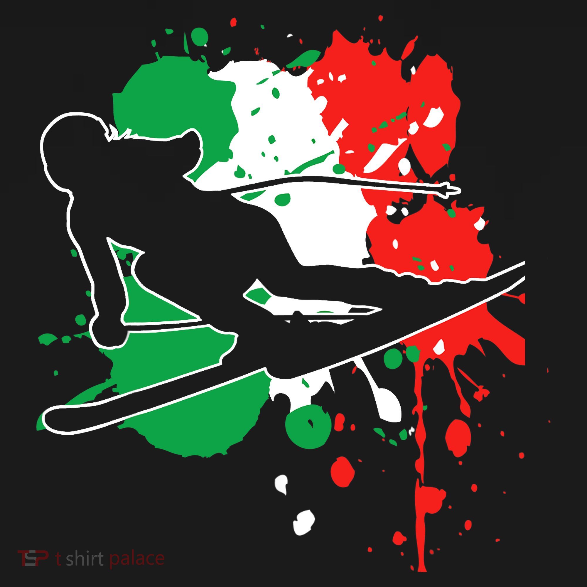 Italy Flag Skier Italian Alpine Skiing Visor
