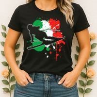 Italy Flag Skier Italian Alpine Skiing Women's T-Shirt thumb 2