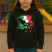 Italy Flag Skier Italian Alpine Skiing Kids Hoodie thumb 3