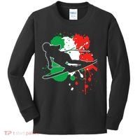 Italy Flag Skier Italian Alpine Skiing Kids Long Sleeve Shirt thumb 0