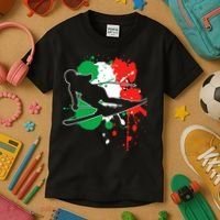 Italy Flag Skier Italian Alpine Skiing Kids T-Shirt thumb 3