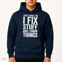 I Fix Stuff And I Know Things Mechanic Hoodie thumb 2