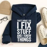 I Fix Stuff And I Know Things Mechanic Hoodie thumb 4