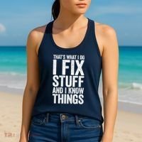 I Fix Stuff And I Know Things Mechanic Women's Tank Top thumb 2