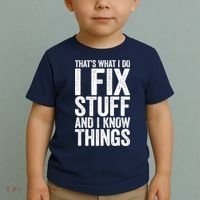 I Fix Stuff And I Know Things Mechanic Toddler T-Shirt thumb 2