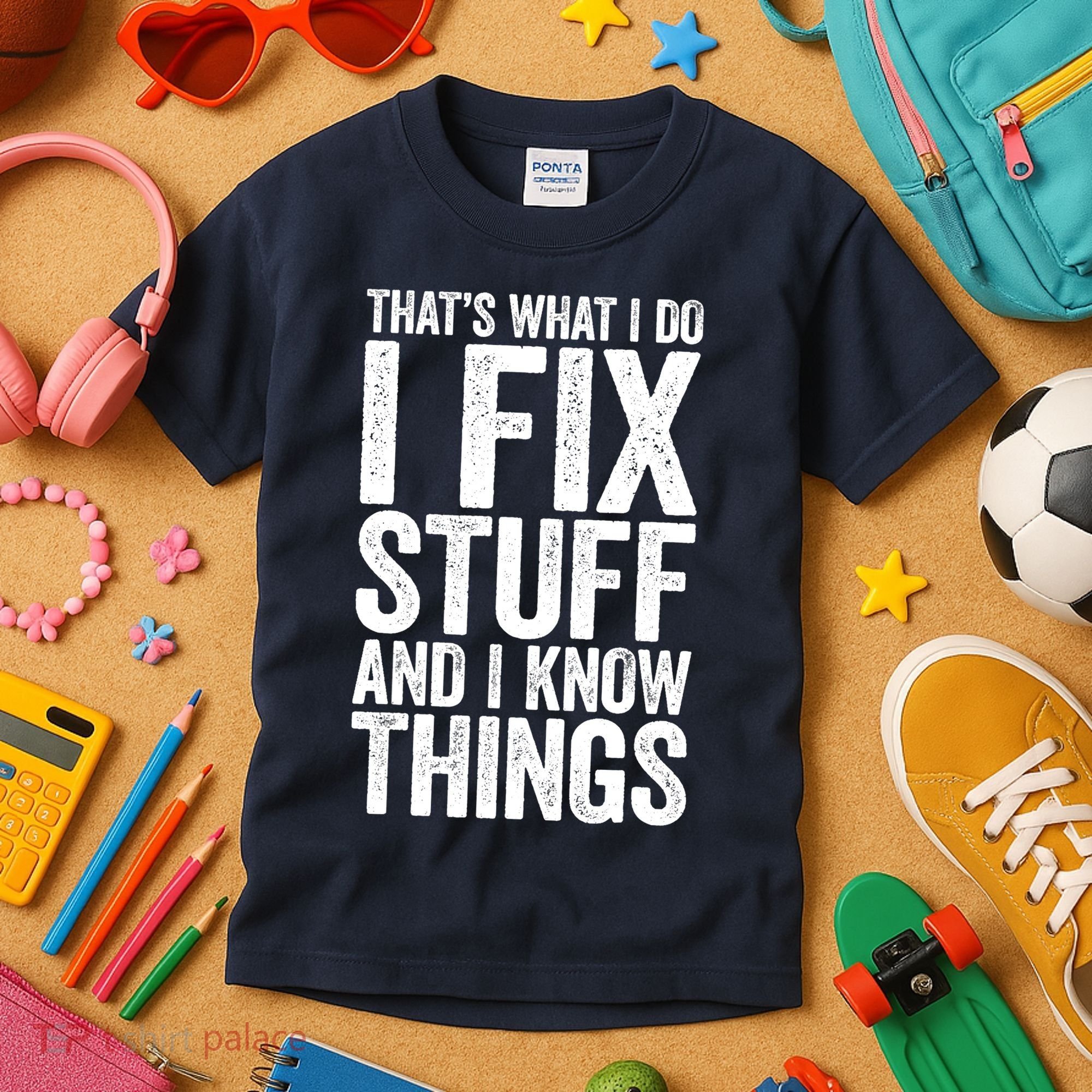 I Fix Stuff And I Know Things Mechanic Kids T-Shirt