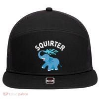 Inappropriate Funny Squirter Embarrassing 7 Panel Mesh Trucker Snapback Hat thumb 0