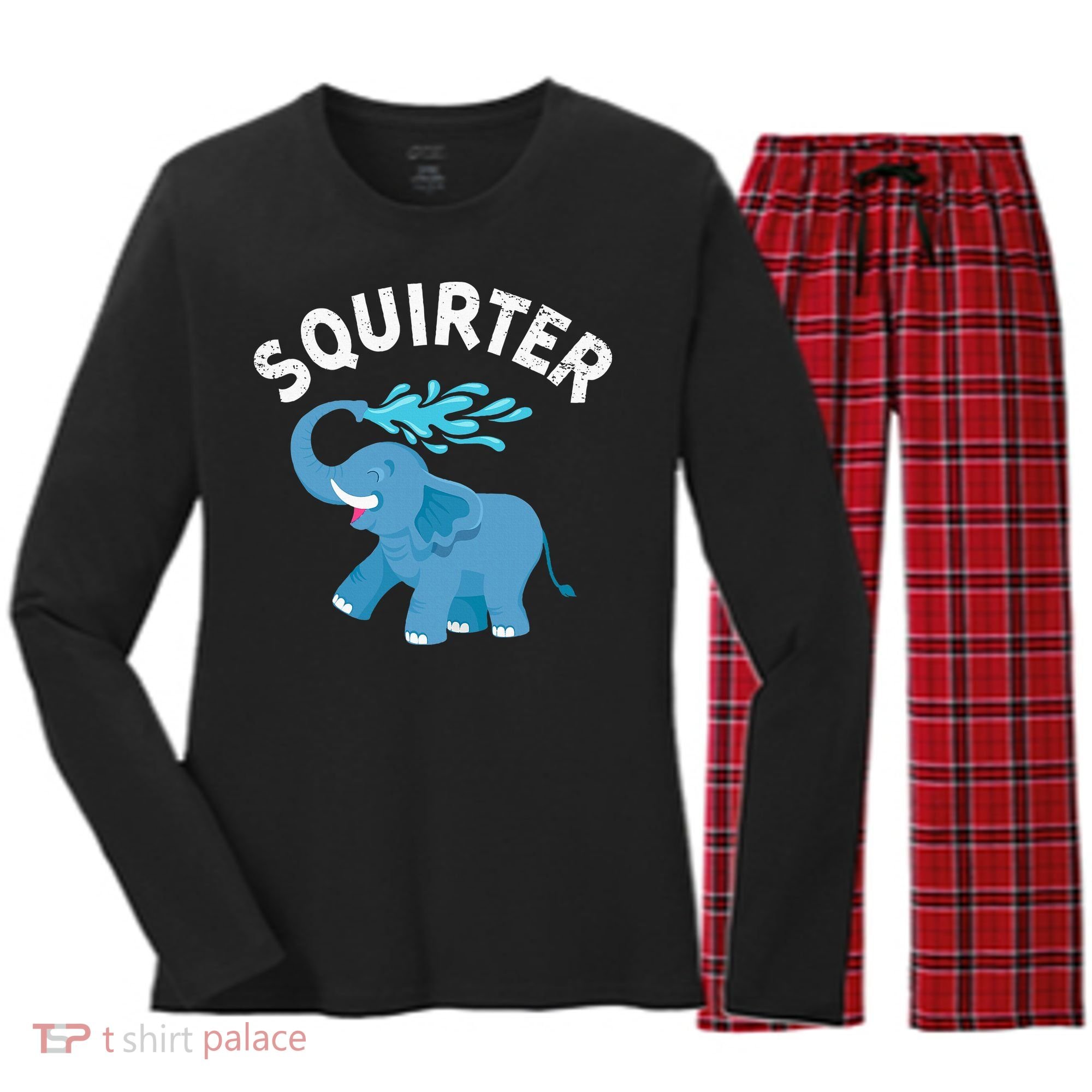 Inappropriate Funny Squirter Embarrassing Women's Long Sleeve Flannel Pajama Set 