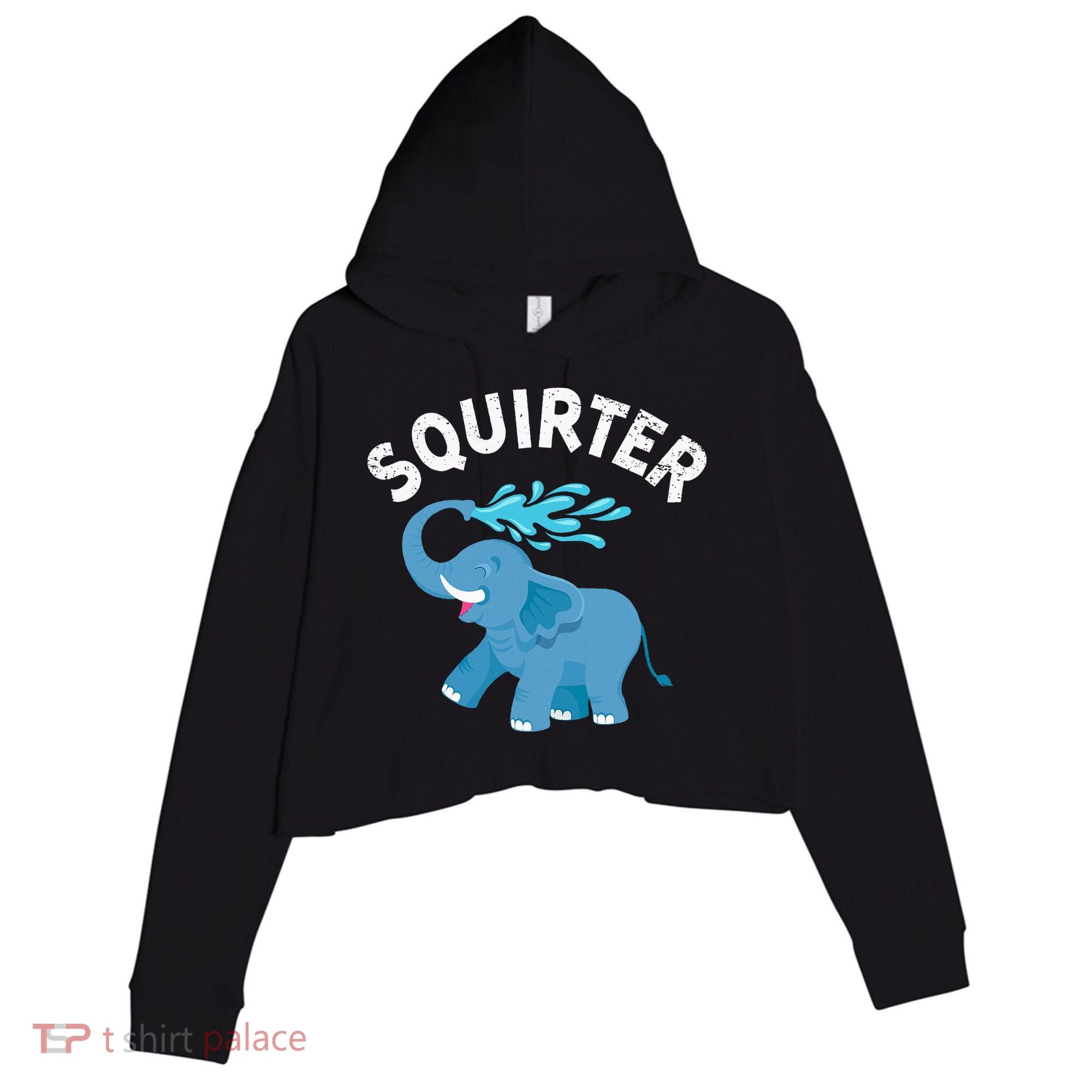 Inappropriate Funny Squirter Embarrassing Crop Fleece Hoodie