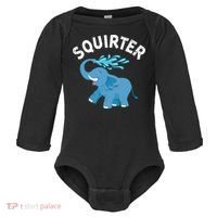 Inappropriate Funny Squirter Embarrassing Baby Long Sleeve Bodysuit thumb 0