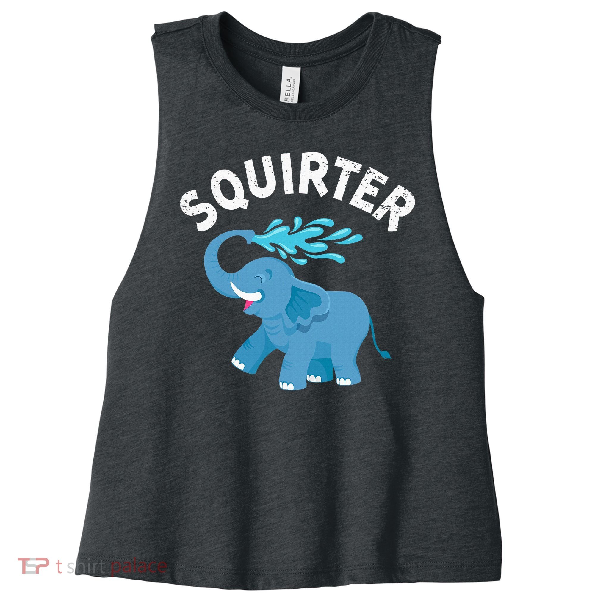 Inappropriate Funny Squirter Embarrassing Women's Racerback Cropped Tank