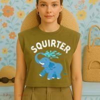 Inappropriate Funny Squirter Embarrassing Garment-Dyed Women's Muscle Tee thumb 4