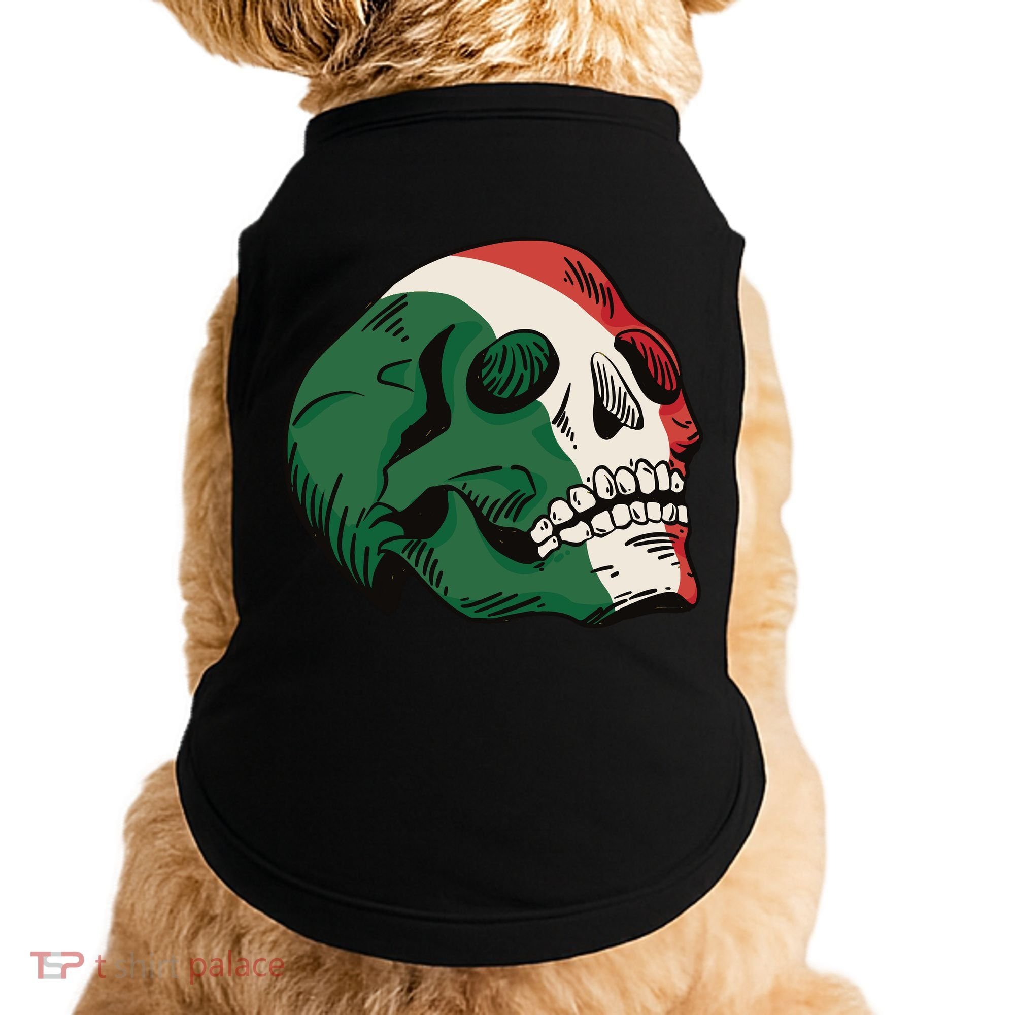 Italian Flag Skull Doggie Tank