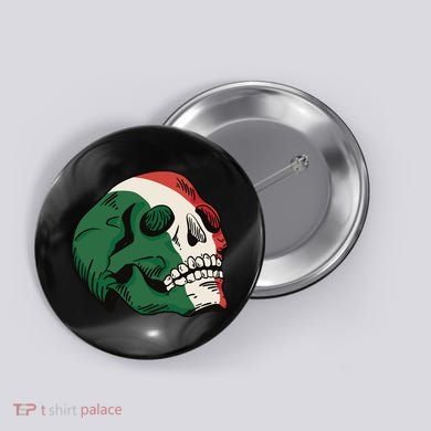 Italian Flag Skull Button