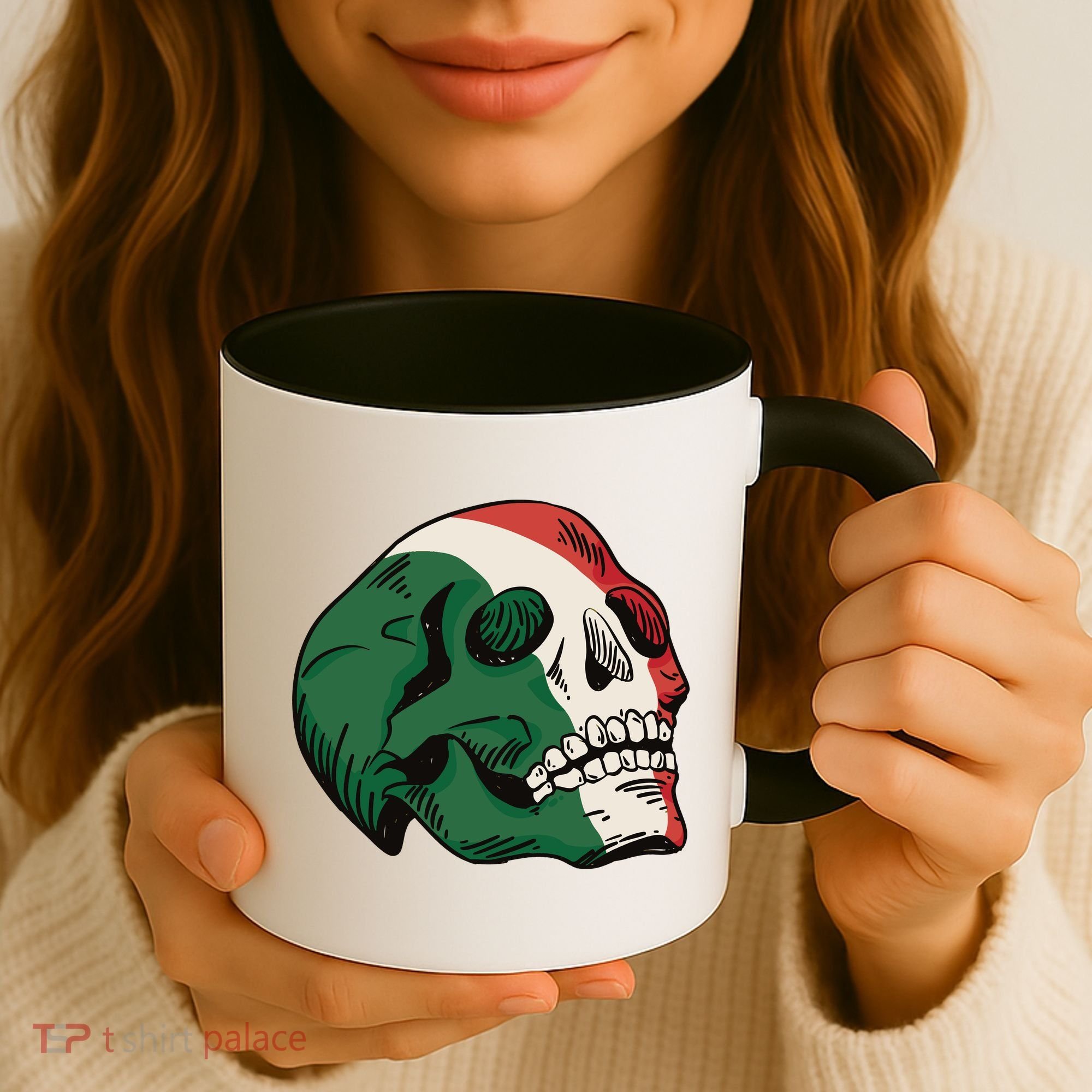 Italian Flag Skull Coffee Mug