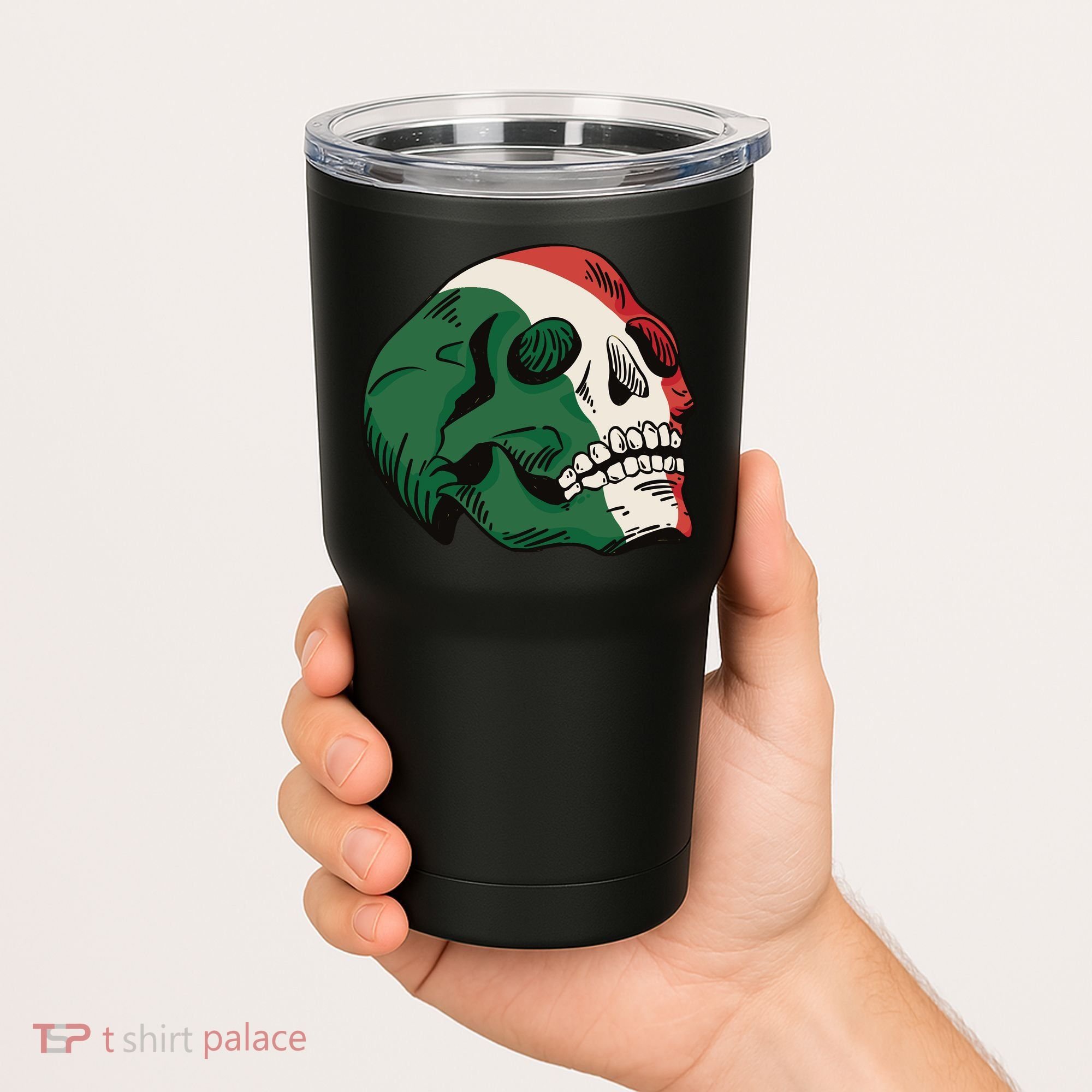 Italian Flag Skull Tumbler