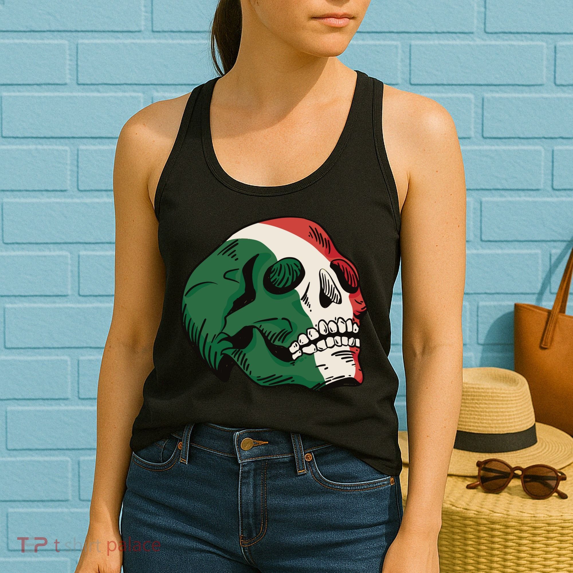 Italian Flag Skull Women's Tank Top