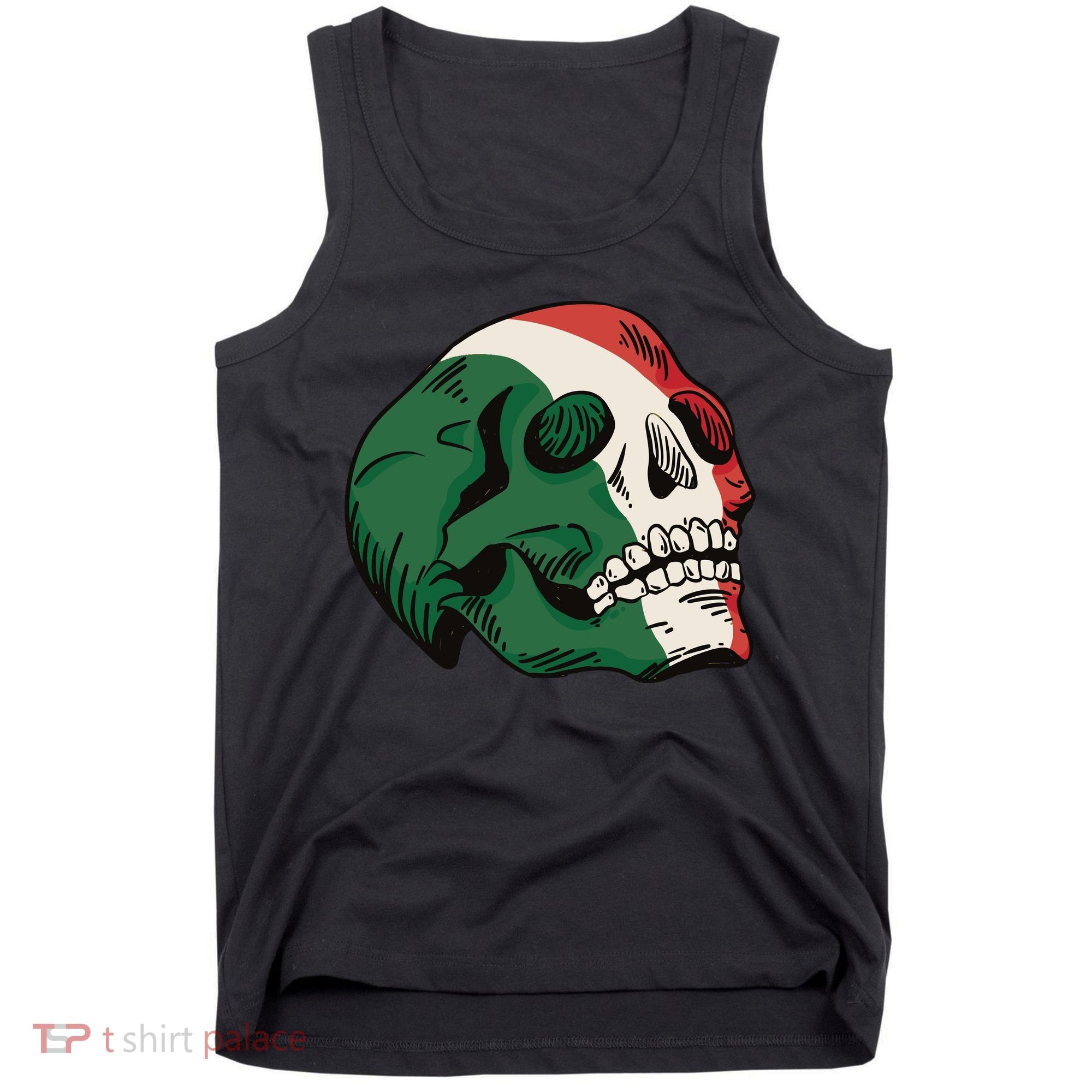 Italian Flag Skull Tank Top