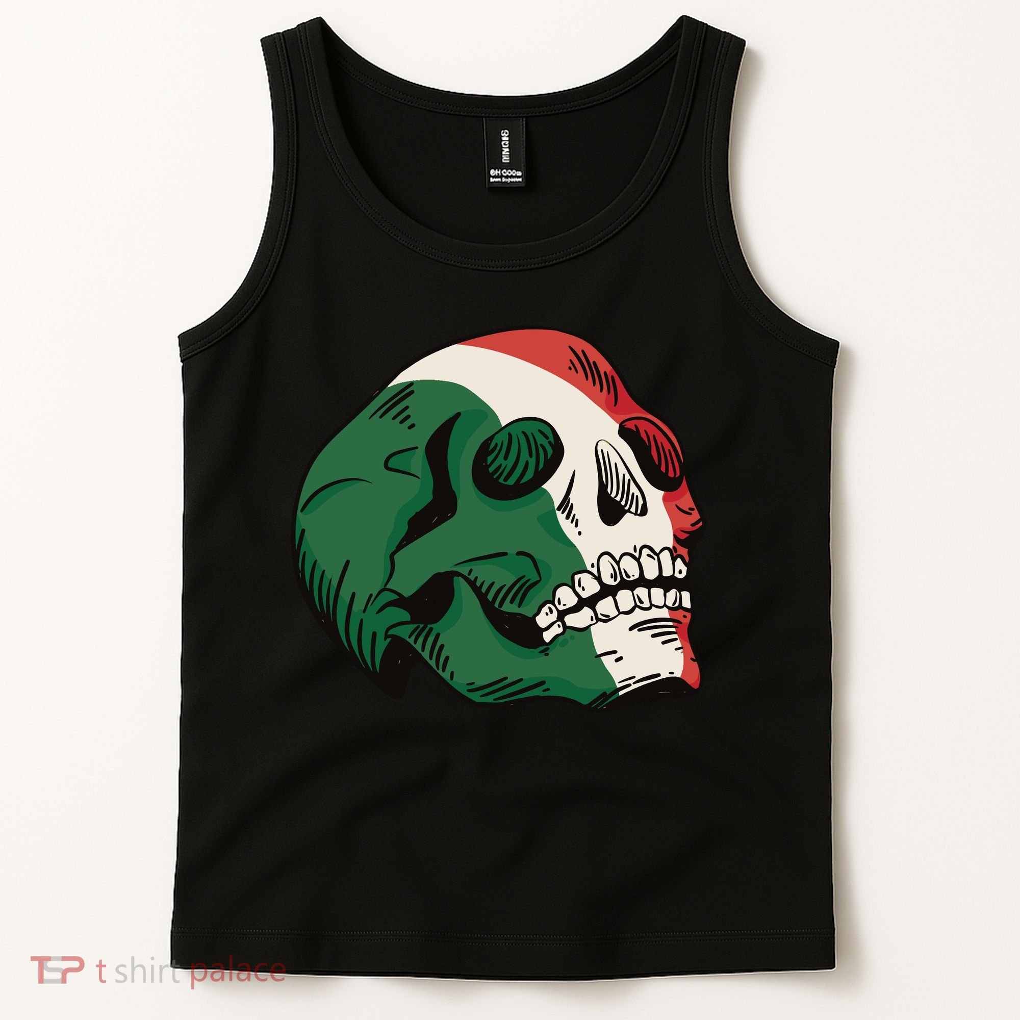 Italian Flag Skull Tank Top