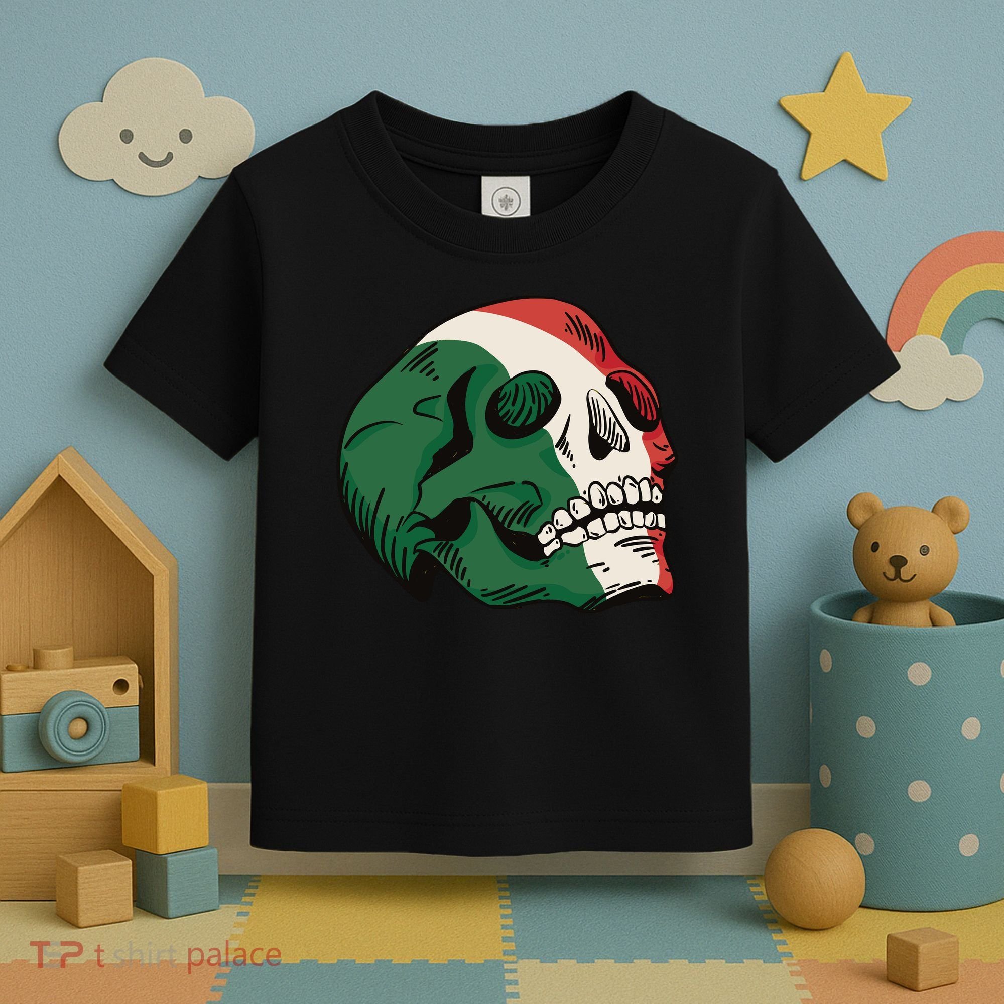 Italian Flag Skull Toddler T-Shirt