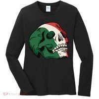 Italian Flag Skull Women's Long Sleeve Shirt thumb 0