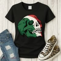 Italian Flag Skull Women's T-Shirt thumb 3