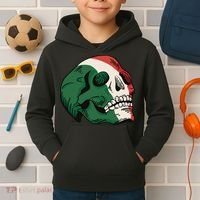 Italian Flag Skull Kids Hoodie thumb 2