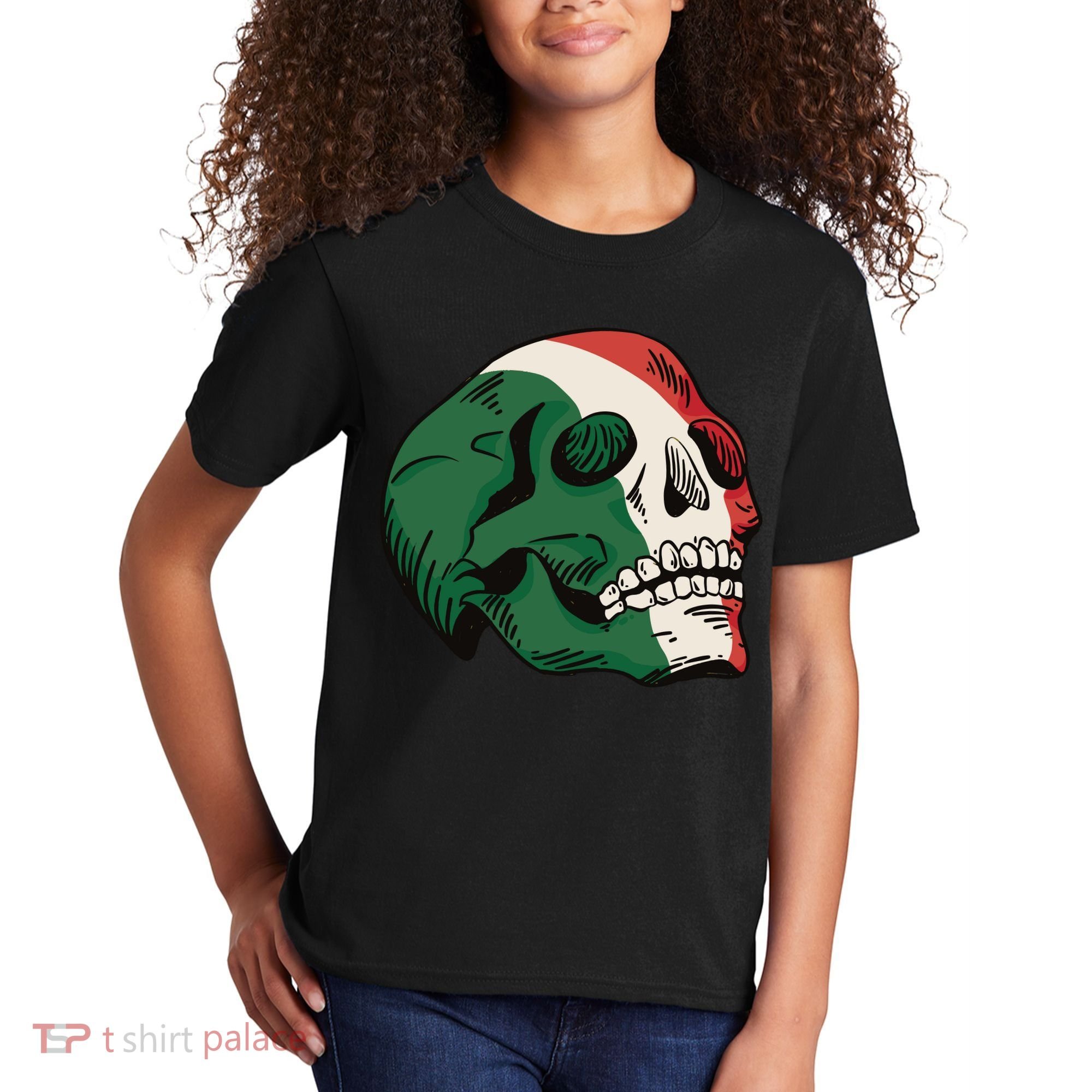 Italian Flag Skull Kids T-Shirt