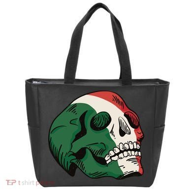 Italian Flag Skull Tote Bag