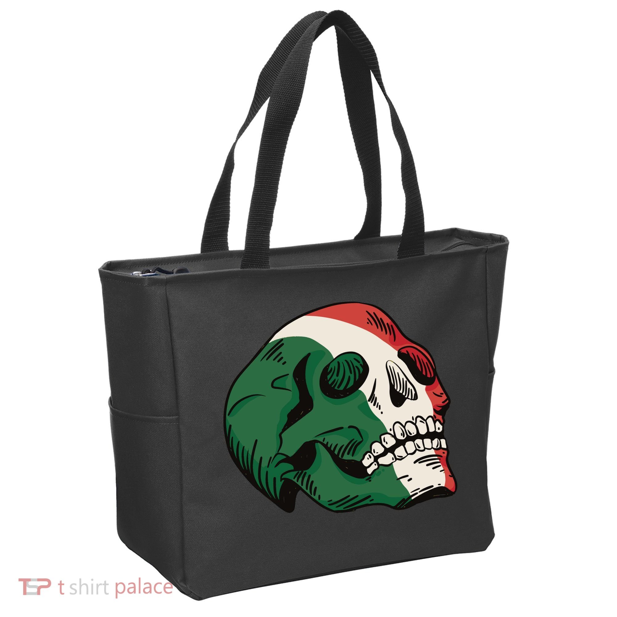 Italian Flag Skull Tote Bag