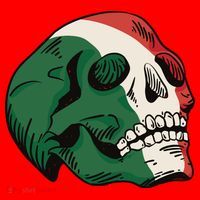 Italian Flag Skull Santa Hat thumb 1