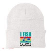 I Fish So I Don't Choke People Funny Fishing Beanie thumb 0