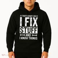 I Fix Stuff And I Know Things Graphic Print Hoodie thumb 2