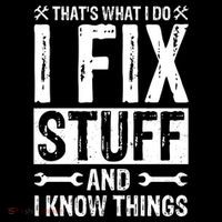 I Fix Stuff And I Know Things Graphic Print Women's Hoodie thumb 2
