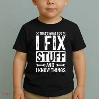I Fix Stuff And I Know Things Graphic Print Toddler T-Shirt thumb 2