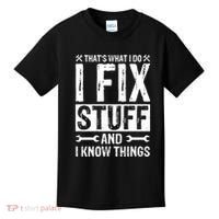 I Fix Stuff And I Know Things Graphic Print Kids T-Shirt thumb 0