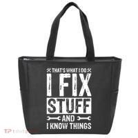 I Fix Stuff And I Know Things Graphic Print Tote Bag thumb 0