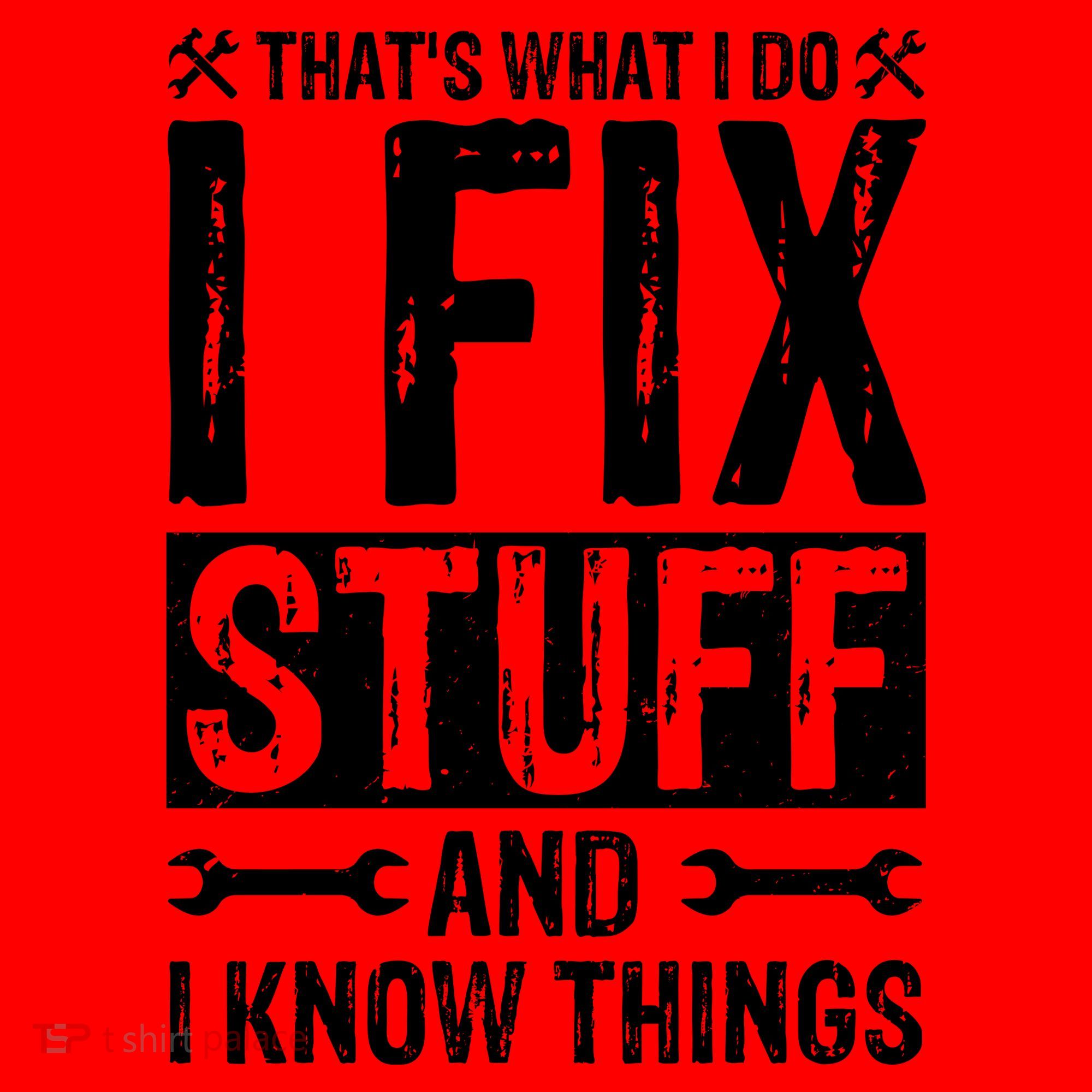 I Fix Stuff And I Know Things Graphic Print Santa Hat