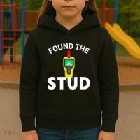 I Found The Stud Funny Stud Finder Joke Kids Hoodie thumb 3
