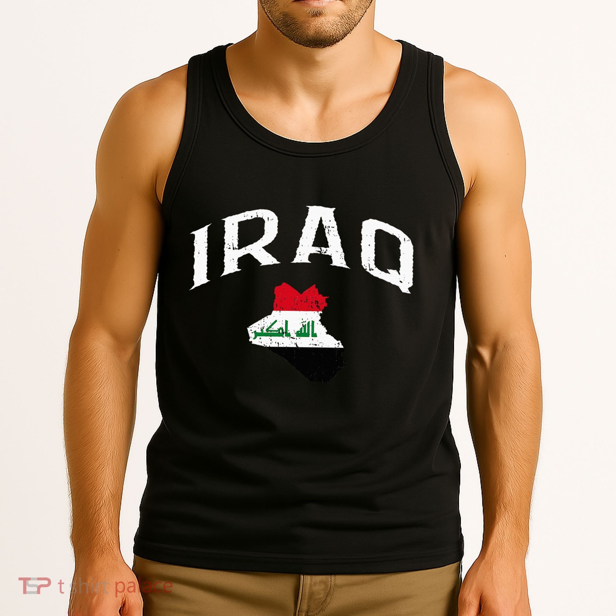 Iraq Flag Throwback Sport Souvenir Tank Top