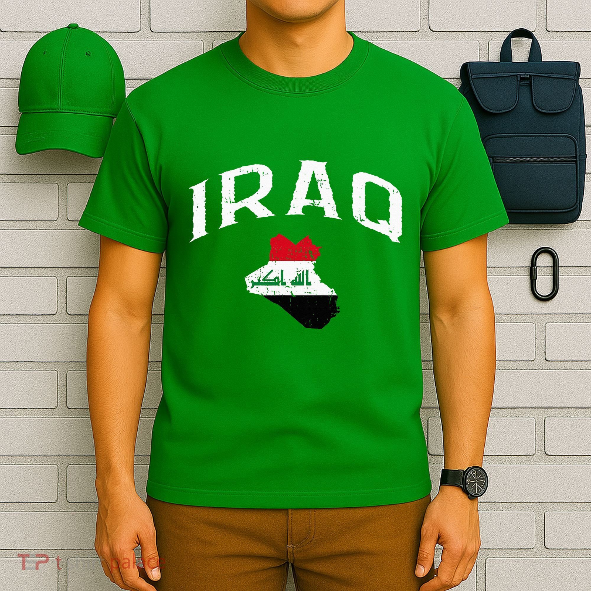 Iraq Flag Throwback Sport Souvenir T-Shirt
