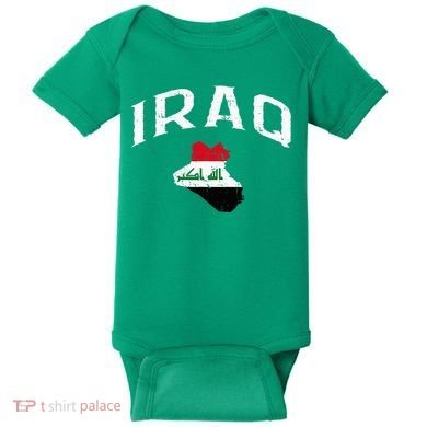 Iraq Flag Throwback Sport Souvenir Baby Bodysuit