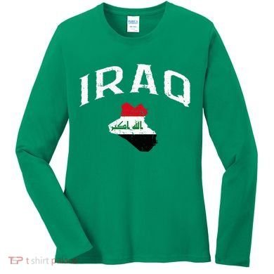 Iraq Flag Throwback Sport Souvenir Women's Long Sleeve Shirt