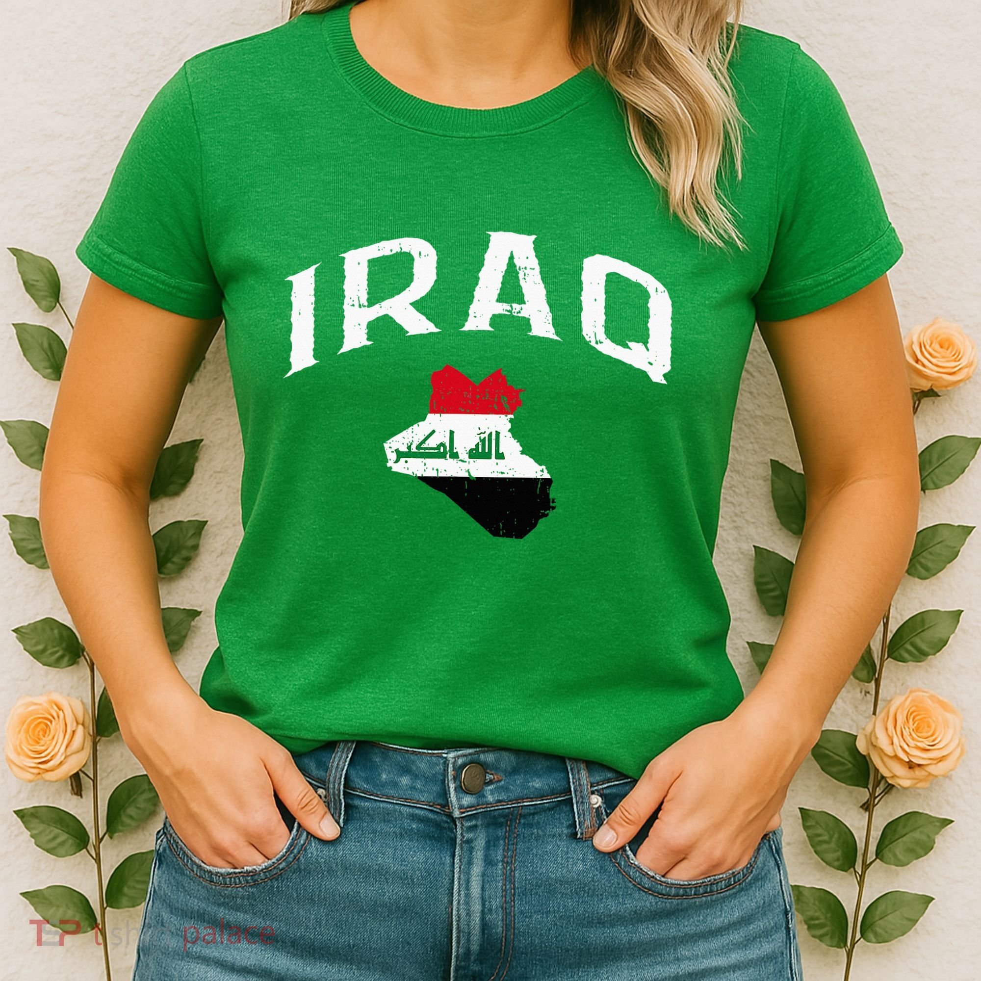 Iraq Flag Throwback Sport Souvenir Women's T-Shirt