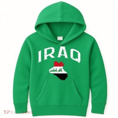 Iraq Flag Throwback Sport Souvenir Kids Hoodie