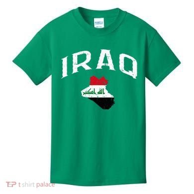 Iraq Flag Throwback Sport Souvenir Kids T-Shirt